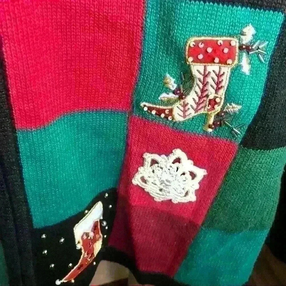 Victoria Jones Christmas‎ Stocking sweater Sz L - Picture 6 of 9